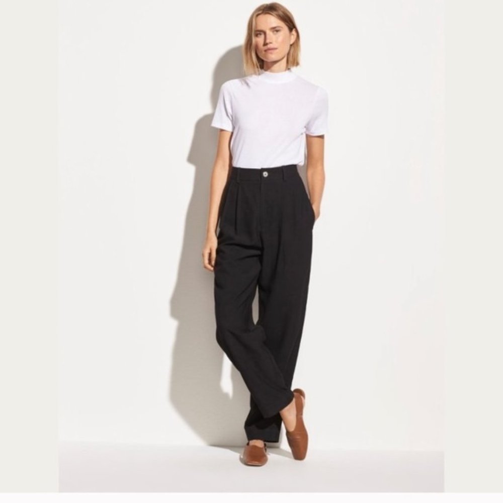 VINCE Pleated Tapered Leg Pants